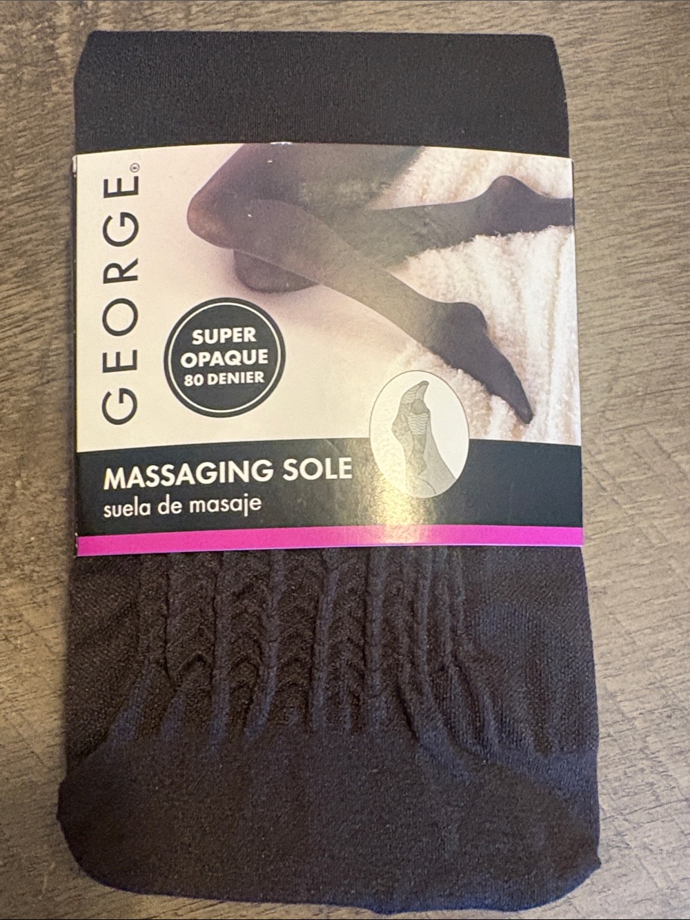 George Black Massaging Sole Opaque Socks